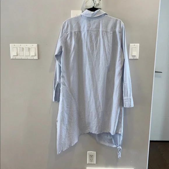Frank + Eileen Drake Stripe Shirt Dress Blue White - Picture 7 of 13